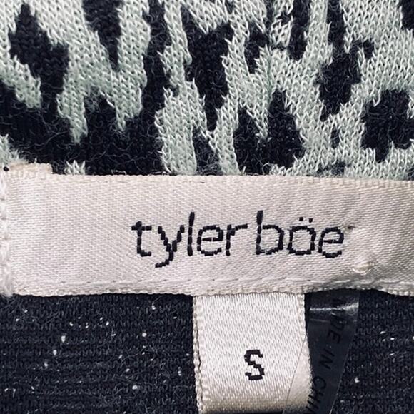 Tyler Boe Kim Mini Dress Cowl Neck Knit Snake Python Pattern Mint Green Black S - Picture 6 of 8